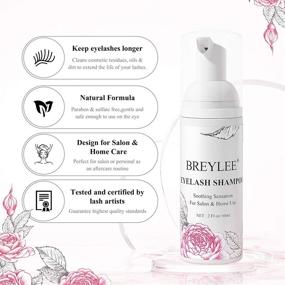 img 3 attached to 👁️ BREYLEE Eyelash Shampoo: Gentle Cleanser for Salon and Home Use, Ideal for Sensitive Skin (60ml, 2 fl oz)