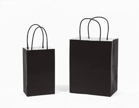 img 1 attached to 🎁 Premium Quality Black Kraft Paper Bags - Sturdy & Thicker, Biodegradable, Ideal for Gifts, Parties, and Shopping (12 CT Small, Black)