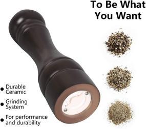 img 3 attached to 🧂 MOLLXZ Premium Wood Salt and Pepper Grinder Set - Adjustable Coarseness Salt and Pepper Mill with Ceramic Core - 8 Inch Pack of 2