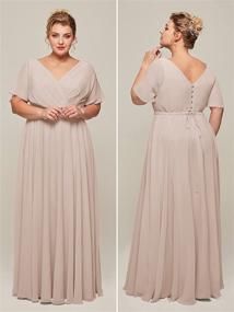 img 3 attached to 👗 Alicepub Chiffon Bridesmaid Dresses with Sleeves: Stylish Women's Clothing for Elegant Dresses