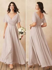 img 2 attached to 👗 Alicepub Chiffon Bridesmaid Dresses with Sleeves: Stylish Women's Clothing for Elegant Dresses