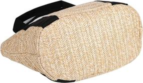 img 1 attached to 👜 UESGSEIZO Women's Black Straw Handbag - Natural Straw Tote Bag for Holidays, Beach, and Leisure - Middle Capacity
