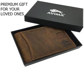 img 1 attached to 🧧 Handmade Bifold Wallet for Men's Accessories - AVIMA Blocking included