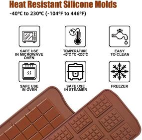 img 1 attached to 🍫 Indulge in Break-Apart Chocolate: Walfos Food Grade Non-Stick Silicone Waffle and Energy Bar Mold Set - 2 Packs