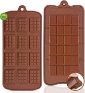 🍫 indulge in break-apart chocolate: walfos food grade non-stick silicone waffle and energy bar mold set - 2 packs logo