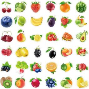 img 2 attached to 🌈 100-Piece Waterproof Vinyl Stickers for Water Bottles, Hydroflasks, Laptops, Tablets, Phones, Suitcases, Cars, and Bikes - Cute Fruits and Vegetables Stickers
