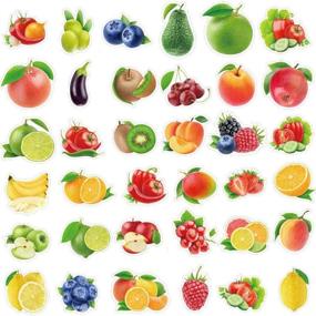 img 1 attached to 🌈 100-Piece Waterproof Vinyl Stickers for Water Bottles, Hydroflasks, Laptops, Tablets, Phones, Suitcases, Cars, and Bikes - Cute Fruits and Vegetables Stickers