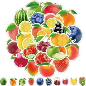 img 4 attached to 🌈 100-Piece Waterproof Vinyl Stickers for Water Bottles, Hydroflasks, Laptops, Tablets, Phones, Suitcases, Cars, and Bikes - Cute Fruits and Vegetables Stickers