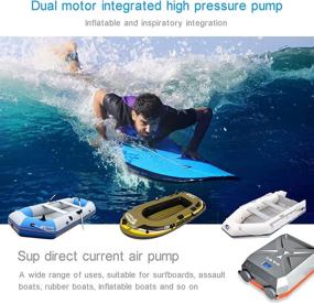 img 3 attached to ⚡ 12V Air Pump for Paddle Board and Boats | High Pressure 20 PSI | Auto-Off Deflation Function | Gray | 3m Long Power Cord