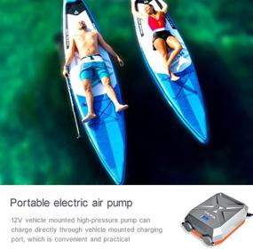 img 2 attached to ⚡ 12V Air Pump for Paddle Board and Boats | High Pressure 20 PSI | Auto-Off Deflation Function | Gray | 3m Long Power Cord