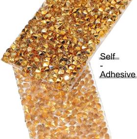 img 2 attached to 💎 Shine with Style: 2 Rolls 6 Yards Self-Adhesive Crystal Rhinestone Ribbons for DIY Arts, Crafts & Decorations - Gold Bling Stickers!