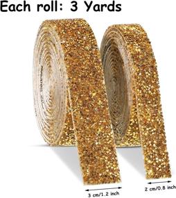 img 3 attached to 💎 Shine with Style: 2 Rolls 6 Yards Self-Adhesive Crystal Rhinestone Ribbons for DIY Arts, Crafts & Decorations - Gold Bling Stickers!