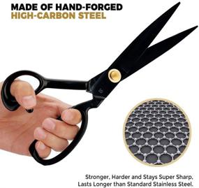 img 4 attached to 👌 Versatile 10 inch Hand-Forged High Carbon Steel Tailor Scissor Shears: Ideal for Fabric, Leather, Sewing, Dressmaking, and More!