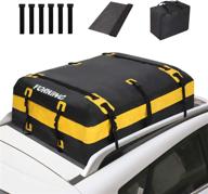 🚗 yorking car rooftop cargo carrier: waterproof 20 cubic feet luggage bag with storage bag, anti-tear material, and anti-slip mat – fits all cars (with or without rack) – includes 6 door hooks logo