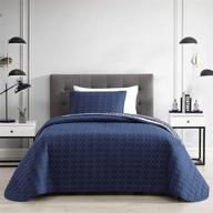 freshee reversible 2-piece twin/twin xl quilt set: navy with antimicrobial odor protection - perfect for college dorms logo