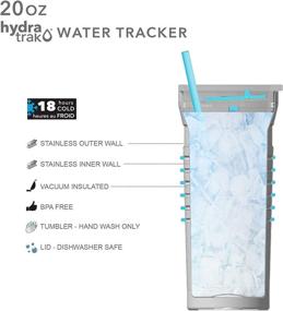 img 1 attached to 🥤 Zak Designs HydraTrak 20 oz Vacuum Insulated Tumbler: Stainless Steel Water Bottle with Straw and Silicone Bands - Track Water Intake, Splash Proof Lid (Black with Green)