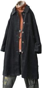 img 4 attached to Mordenmiss Women's Corduroy Button Jacket - Stylish Outerwear for Women