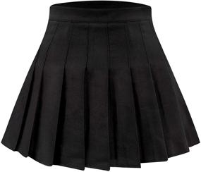 img 4 attached to 👗 BQTQ Women's Girls Pleated Skirt: Stylish High Waist Skater Tennis School Skirt