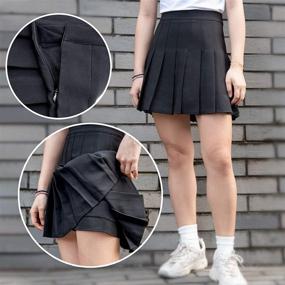 img 1 attached to 👗 BQTQ Women's Girls Pleated Skirt: Stylish High Waist Skater Tennis School Skirt