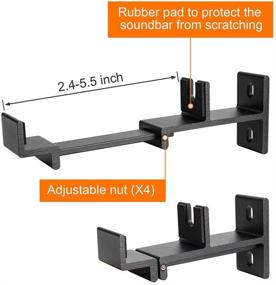 img 3 attached to 🔊 Excel Life Universal SoundBar Mount Bracket Wall Mounting: Adjustable Length, Black with Rubber Pad for TV Sound Bar