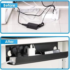 img 1 attached to Yecaye 2 Pack Under Desk Cable Management Tray: Streamline Wire Organization for Standing Desks, Office, and Home