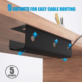 img 3 attached to Yecaye 2 Pack Under Desk Cable Management Tray: Streamline Wire Organization for Standing Desks, Office, and Home