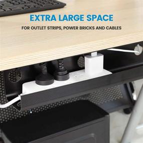 img 2 attached to Yecaye 2 Pack Under Desk Cable Management Tray: Streamline Wire Organization for Standing Desks, Office, and Home