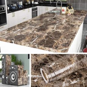 img 4 attached to 🔍 Livelynine Self Adhesive Marble Contact Paper: Waterproof Kitchen Counter Top Covers - Peel and Stick Countertops, Furniture, Cabinet & Table Sticker - Desktop Cover 15.8x78.8 Inch