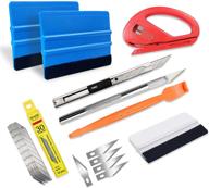 🚗 enhanced car vinyl wrap window tint film tool kits: complete 22 pcs/pack with felt squeegee & wrap stick for effortless vinyl installation logo