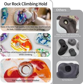 img 2 attached to 🧗 Fun Baby Rock Climbing Holds for Kids and Adults - Large Grips for Play Sets, Mounting Hardware Included - DIY Rock Climbing Wall Rocks