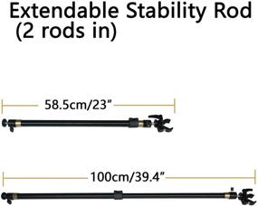 img 1 attached to 📷 Enhanced Stability Support Arm Set for MULIOCEAN Camera Slider - 2 Aluminum Alloy Arms + Extendable Poles with C Clamps and Ballhead