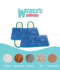 img 2 attached to 🧹 Weber's Wonders Set of 2 Microfiber Prime Mop Pads - Washable, Reusable and Durable - Compatible with Swiffer and ReadyMop Heads