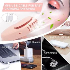 img 2 attached to 💗 Awhoas Pink Eyelash Fan: USB Mini Portable Handheld Lash Fan Dryer for Rechargeable Electric Bladeless Air Conditioning Blower Perfect for Eyelash Extension