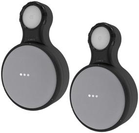 img 4 attached to 🔌 WGOAL Outlet Wall Mount Holder Case for Google Home Mini - Clever Space Saving Accessories with Perfect Cord Arrangement - Easy Set Up (2 Pack, Black)