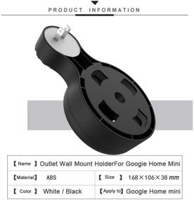 img 1 attached to 🔌 WGOAL Outlet Wall Mount Holder Case for Google Home Mini - Clever Space Saving Accessories with Perfect Cord Arrangement - Easy Set Up (2 Pack, Black)