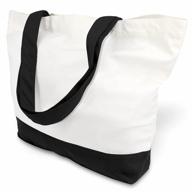 🛍️ pack of 1 - topdesign super strong large 12oz cotton canvas tote bag | reusable grocery shopping cloth bags | fashionable two-tone bags for crafts | diy your creative designs - 1, 3, 6, 12, 24 pack options логотип