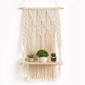 img 4 attached to OMOMIO Macrame Wall Hanging Shelf - Bohemian Wall Decor for Bedroom and Bathroom - Woven Rope Macrame Wall Art as Chic Boho Shelf Decor - Macrame Shelf Wall Hanging Plant Hanger with Crochet Wall Hangings