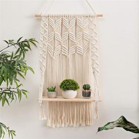 img 3 attached to OMOMIO Macrame Wall Hanging Shelf - Bohemian Wall Decor for Bedroom and Bathroom - Woven Rope Macrame Wall Art as Chic Boho Shelf Decor - Macrame Shelf Wall Hanging Plant Hanger with Crochet Wall Hangings