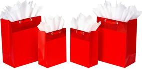 img 4 attached to 🎁 American Greetings Красная упаковочная бумага для подарков - набор с 2 средними пакетами, 2 маленькими пакетами и 15 листами