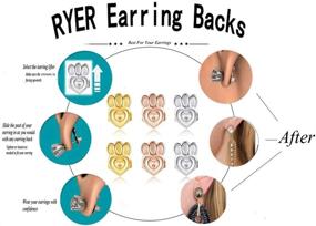 img 2 attached to 👂 Earring Backs Earring Lifters: Adjustable Hypoallergenic Ear Lobe Support Patches - 3 Pairs (Gold, Silver, Rose Gold)