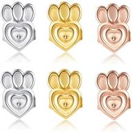 👂 earring backs earring lifters: adjustable hypoallergenic ear lobe support patches - 3 pairs (gold, silver, rose gold) logo