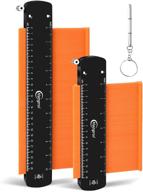 📏 adjustable lock contour gauge profile tool set - 10&#34; &amp; 6&#34; wide plastic duplicator ruler for precise irregular shape copying - ideal for corners, woodworking templates, tile measurement logo