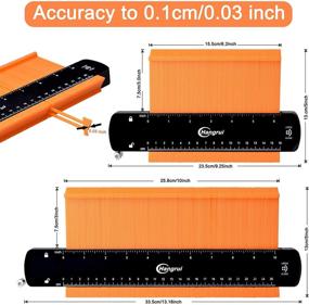 img 1 attached to 📏 Adjustable Lock Contour Gauge Profile Tool Set - 10&#34; &amp; 6&#34; Wide Plastic Duplicator Ruler for Precise Irregular Shape Copying - Ideal for Corners, Woodworking Templates, Tile Measurement