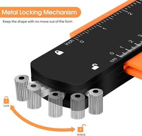 img 3 attached to 📏 Adjustable Lock Contour Gauge Profile Tool Set - 10&#34; &amp; 6&#34; Wide Plastic Duplicator Ruler for Precise Irregular Shape Copying - Ideal for Corners, Woodworking Templates, Tile Measurement