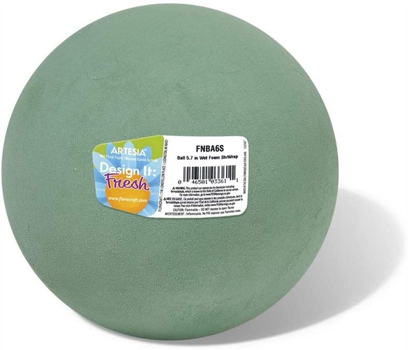 Green 6-Inch Floracraft Wet Foam Ball 