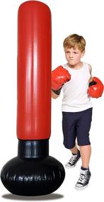 img 4 attached to 🥊 No/Brand Boxing Training Bag: Ultimate Free Standing Punching Bag for Kids