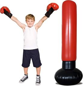 img 2 attached to 🥊 No/Brand Boxing Training Bag: Ultimate Free Standing Punching Bag for Kids