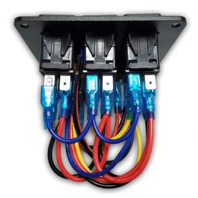 img 2 attached to 🔴 Red LED 5 Pin ON/Off Switch Panel with Dual USB Power Socket Kit for Marine Boat Car RV Truck, Jamgoer 3 Gang