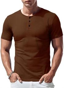 img 3 attached to Sleeve Henley Cotton Buttons Perfect Men's Clothing and Shirts