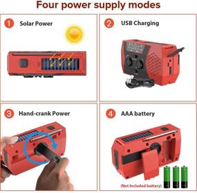 img 1 attached to KITPIPI Аварийное солнечное ручное крановое радио 2021: Улучшенное портативное метеорологическое радио с батареей, сигналом SOS и фонарем